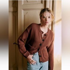 NWT Sezane Titouan Cadrigan Chocolate, L (sold out online)